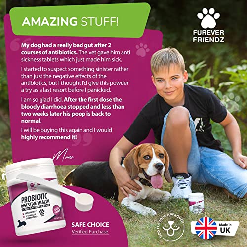 Dog Probiotic Powder – Chicken & Bacon Flavour Probiotic for Dogs – Dog Digestive Supplements w/No Gluten or Dairy – Mix-In Powdered Probiotics for Dogs Powder by Furever Friendz - Image 7