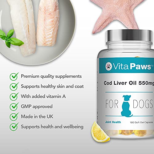 Cod Liver Oil for Dogs 550mg | 180 Soft Gel Capsules | Support The Health of The Skin and Coat | Manufactured in The UK - Image 6