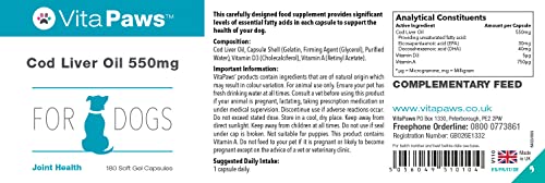 Cod Liver Oil for Dogs 550mg | 180 Soft Gel Capsules | Support The Health of The Skin and Coat | Manufactured in The UK - Image 8