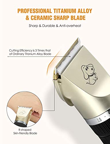 1 Dog Clippers, Pet Hair Trimmer Low Noise, Rechargeable Cordless Pet Clippers , Professional Dog Hair Trimmer with 6 Comb Guides & Pro Accessories, Dogs Cats Grooming kit - Image 4