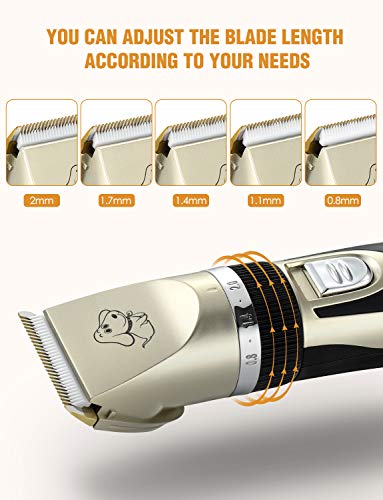 1 Dog Clippers, Pet Hair Trimmer Low Noise, Rechargeable Cordless Pet Clippers , Professional Dog Hair Trimmer with 6 Comb Guides & Pro Accessories, Dogs Cats Grooming kit - Image 6