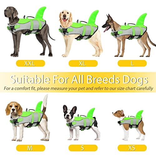 Dog Life Jacket, Large Dog Life Vest for Swimming Boating, Shark Life Jackets for Small Medium Large Dogs, Reflective Dog Lifesaver Life Preserver Swimsuit with Rescue Handle and High Buoyancy - Image 5