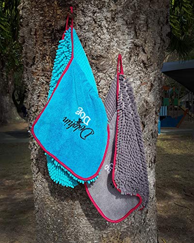 Dolphin & Dog® - Dog Towels - Super Absorbent Dog Towels, Pet Towel, Dog Microfibre Drying Towel, with Hand Pockets - 90cm x 30cm - Pet bath towel - Quick Drying Towels for Dogs - TWIN PACK - Image 4