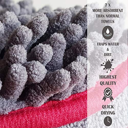 Dolphin & Dog® - Dog Towels - Super Absorbent Dog Towels, Pet Towel, Dog Microfibre Drying Towel, with Hand Pockets - 90cm x 30cm - Pet bath towel - Quick Drying Towels for Dogs - TWIN PACK - Image 5