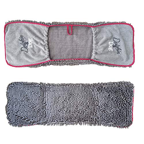 Dolphin & Dog® - Dog Towels - Super Absorbent Dog Towels, Pet Towel, Dog Microfibre Drying Towel, with Hand Pockets - 90cm x 30cm - Pet bath towel - Quick Drying Towels for Dogs - TWIN PACK - Image 6