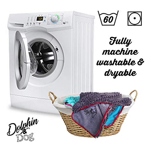 Dolphin & Dog® - Dog Towels - Super Absorbent Dog Towels, Pet Towel, Dog Microfibre Drying Towel, with Hand Pockets - 90cm x 30cm - Pet bath towel - Quick Drying Towels for Dogs - TWIN PACK - Image 7