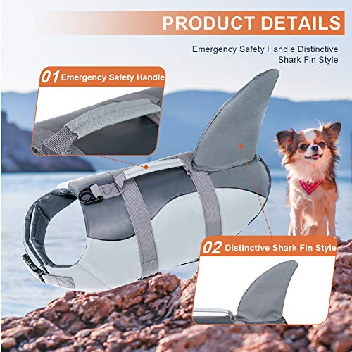 EMUST Dog Life Vests, Dog Life Preserver for Swimming, Boat, Pool, Ripstop Dog Life Jacket with High Buoyancy and Lift Handle for Small and Medium Breeds - Image 4