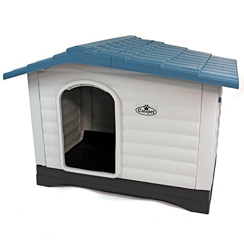 Plastic Dog Kennel XL Pet House Weatherproof Indoor Outdoor Animal Shelter 74482 - Image 3