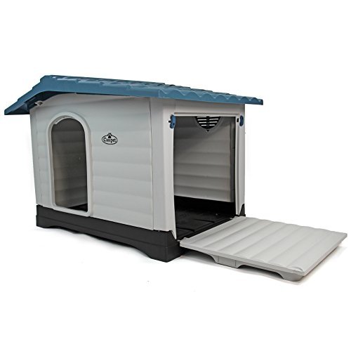 Plastic Dog Kennel XL Pet House Weatherproof Indoor Outdoor Animal Shelter 74482 - Image 4