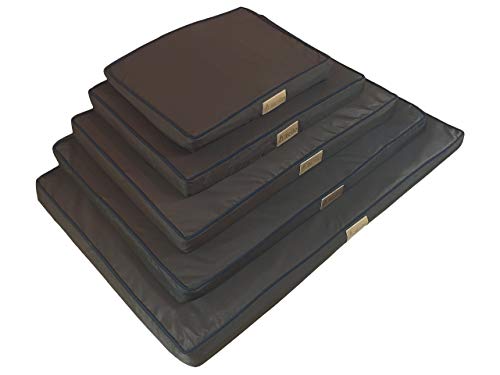 Ellie-Bo Dog Beds Soft and Washable Dog Crate Mattress Water Resistant Oxford Weave Cover Orthopaedic Memory Foam Filler Fit 24 Inch Cage Size S 56 x 41 x 6cm Dog Bed in Brown with Black Piping - Image 7