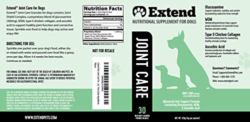 Extend - Joint Care For Dogs - 1 Month Supply - Glucosamine for Dogs with MSM & Ascorbic Acid - Pure Grade Ingredients - Image 3