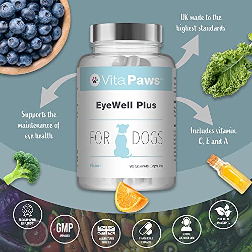 EyeWell Plus | Eye Health & Vision Supplement for Dogs | Includes Lutein, Bilberry & Vitamin C | 90 Sprinkle Capsules Ideal for Fussy Pets | UK Manufactured - Image 3