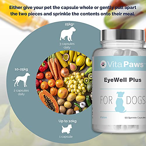 EyeWell Plus | Eye Health & Vision Supplement for Dogs | Includes Lutein, Bilberry & Vitamin C | 90 Sprinkle Capsules Ideal for Fussy Pets | UK Manufactured - Image 5