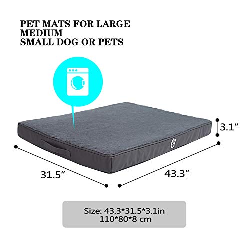 FRISTONE Dog Bed Large,Washable Orthopedic Form Dog Bed with Removable Cover,Dog Crate Mattress Bed for Medium and Large Dogs,XXXL,Grey - Image 3