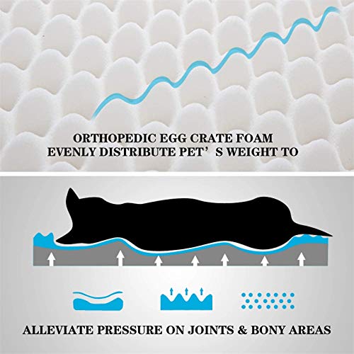 FRISTONE Dog Bed Large,Washable Orthopedic Form Dog Bed with Removable Cover,Dog Crate Mattress Bed for Medium and Large Dogs,XXXL,Grey - Image 6