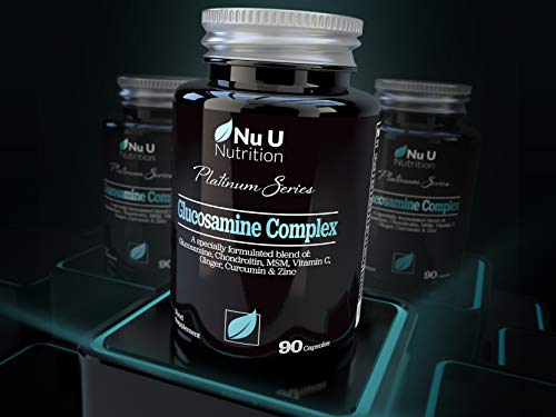 Glucosamine and Chondroitin Complex - 90 High Strength Glucosamine Sulphate Capsules - Joint Care Supplements for Men & Women - Nu U Nutrition - Image 3