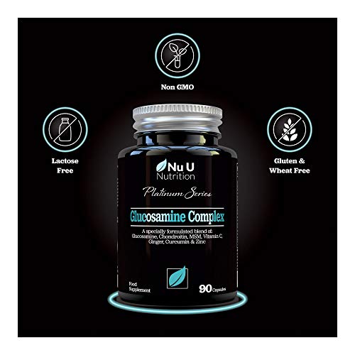 Glucosamine and Chondroitin Complex - 90 High Strength Glucosamine Sulphate Capsules - Joint Care Supplements for Men & Women - Nu U Nutrition - Image 5