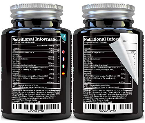Glucosamine and Chondroitin Complex - 90 High Strength Glucosamine Sulphate Capsules - Joint Care Supplements for Men & Women - Nu U Nutrition - Image 6