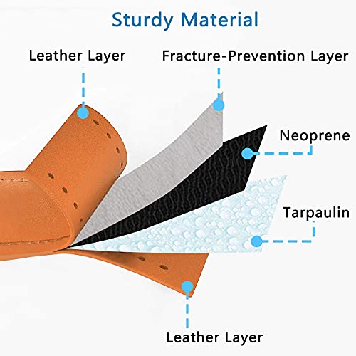 Grand Line Leather Dog Collar, Wider and Thicker Durable Dog Collar with Soft Padded, Adjustable Pet Dog Collar for Small Medium Large Cat Puppy (Brown, M) - Image 3