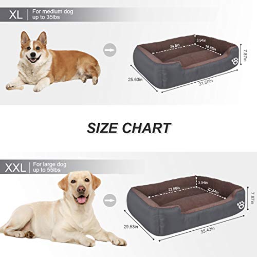 HEGCOIIE Dog Bed for Medium Large Dogs, Washable Pet Bed Sofa Soft Coral Fleece Warm Dog Basket Cats Bed Thickened Enough with Waterproof Oxford Cloth - Image 3