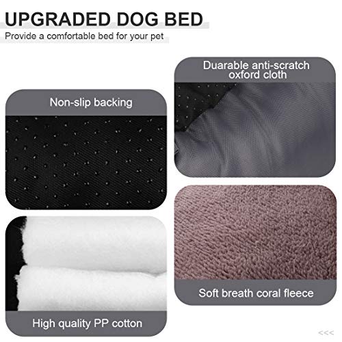 HEGCOIIE Dog Bed for Medium Large Dogs, Washable Pet Bed Sofa Soft Coral Fleece Warm Dog Basket Cats Bed Thickened Enough with Waterproof Oxford Cloth - Image 5