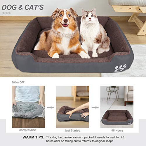 HEGCOIIE Dog Bed for Medium Large Dogs, Washable Pet Bed Sofa Soft Coral Fleece Warm Dog Basket Cats Bed Thickened Enough with Waterproof Oxford Cloth - Image 6