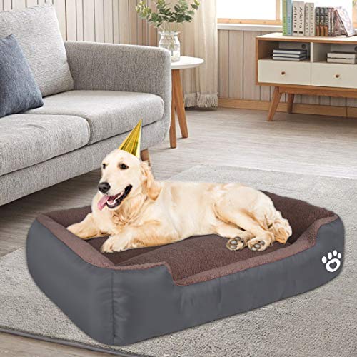 HEGCOIIE Dog Bed for Medium Large Dogs, Washable Pet Bed Sofa Soft Coral Fleece Warm Dog Basket Cats Bed Thickened Enough with Waterproof Oxford Cloth - Image 7