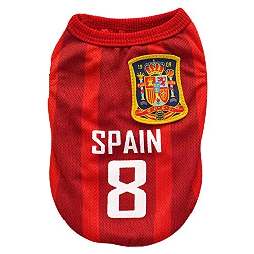 hibote Pet Dog Football World Cup T-shirts Puppy Spring Summer Apparel Costumes Clothes - Image 3