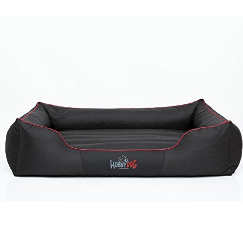 Hobbydog Cordura Comfort Dog Bed, 3X-Large, Black/Red Piping - Image 3