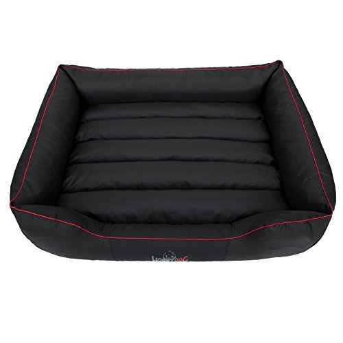 Hobbydog Cordura Comfort Dog Bed, 3X-Large, Black/Red Piping - Image 4
