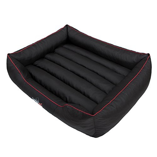Hobbydog Cordura Comfort Dog Bed, 3X-Large, Black/Red Piping - Image 5