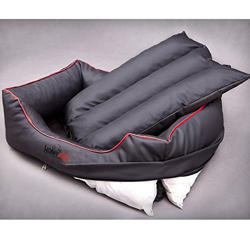 Hobbydog Cordura Comfort Dog Bed, 3X-Large, Black/Red Piping - Image 6