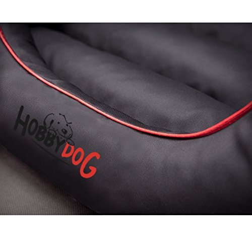 Hobbydog Cordura Comfort Dog Bed, 3X-Large, Black/Red Piping - Image 7