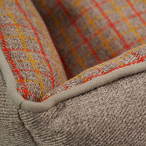 Hound & Yard Deluxe Dog Bed in Country Tweed with Removable and Washable Cushion Cover Grey (Medium) - Image 5