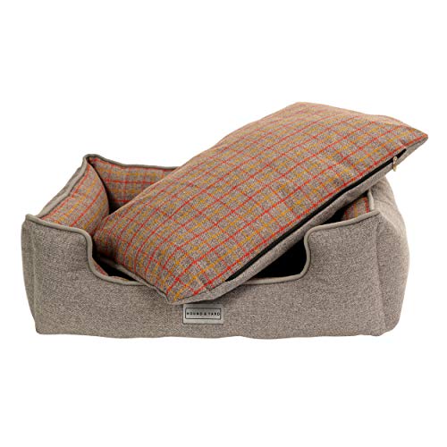 Hound & Yard Deluxe Dog Bed in Country Tweed with Removable and Washable Cushion Cover Grey (Medium) - Image 6