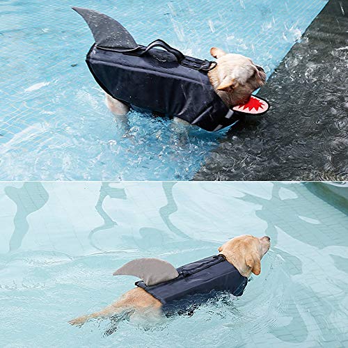 JDHFKS Pet Supplies Dog Floatation Vest Dog Life Jacket Large Dog Swimming Life Jacket Swimsuit Clothes,Gray (S-XL) - Image 3