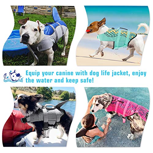 KOESON Dog Life Jacket Shark, Dog Life Vest with Rescue Handle, Ripstop Pet Float Coat for Swimming, Safety Dog Lifesaver Pet Life Preserver High Buoyancy Swimsuit for Small,Medium,Large Dogs Pink L - Image 7