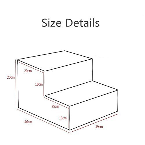 Kondrao 2 Levels Easy Step dog stairs Removable Cover, L26.3” x W15.3” x H7.8” - Image 3