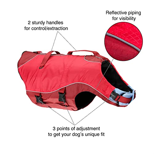 Kurgo Surf 'n Turf Dog Life Jacket, Flotation Vest for Dogs, Reflective, Adjustable, Small-Red - Image 4