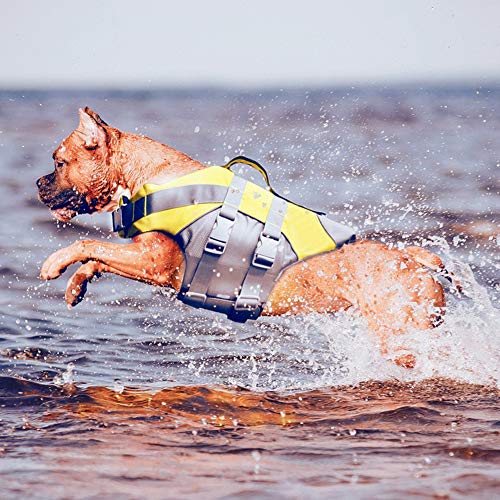 LFEWOX Color Pet Life Jacket Size Adjustable Dog Lifesaver Safety Reflective Vest Pet Life Preserver Dog Saver Life Vest Coat for Swimming Surfing Boating Hunting - Image 3