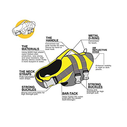 LFEWOX Color Pet Life Jacket Size Adjustable Dog Lifesaver Safety Reflective Vest Pet Life Preserver Dog Saver Life Vest Coat for Swimming Surfing Boating Hunting - Image 6