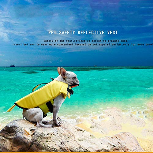 LZRZBH Pet Supplies Dog Swimming Life Jacket Pet Clothes Summer Teddy Golden Hair Labrador Large Dog Vest Pet Clothing,yellow(S-XL) - Image 4
