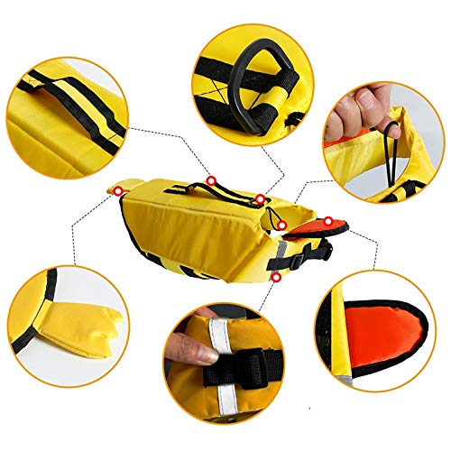 LZRZBH Pet Supplies Dog Swimming Life Jacket Pet Clothes Summer Teddy Golden Hair Labrador Large Dog Vest Pet Clothing,yellow(S-XL) - Image 5
