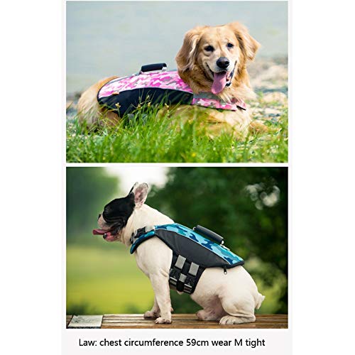LZRZBH Pet Supplies Pets Autumn And Winter Cold-proof Clothing Dog Vest Dog Clothes Large Dog Swimming Life Jacket With Traction Belt,Blue,Green,Pink(M-XL) - Image 6