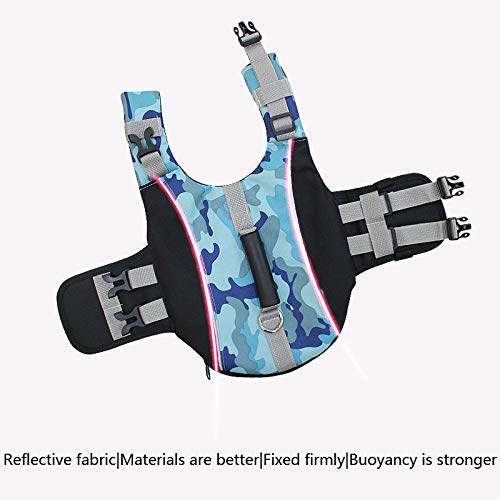 LZRZBH Pet Supplies Pets Autumn And Winter Cold-proof Clothing Dog Vest Dog Clothes Large Dog Swimming Life Jacket With Traction Belt,Blue,Green,Pink(M-XL) - Image 7