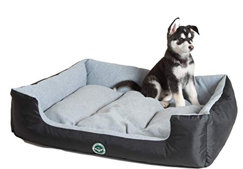 Loving Care Pet Products Ultra Supreme LOUNGER Style Pet Bed. (XL = 100cm x 80cm, Faithful GREY) Black & GREY Dog Bed, Cat Bed, Basket. Removable Pillow Machine Washable, 7 COLOURS - Image 4