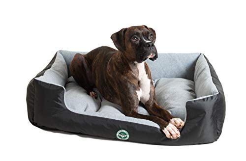 Loving Care Pet Products Ultra Supreme LOUNGER Style Pet Bed. (XL = 100cm x 80cm, Faithful GREY) Black & GREY Dog Bed, Cat Bed, Basket. Removable Pillow Machine Washable, 7 COLOURS - Image 5