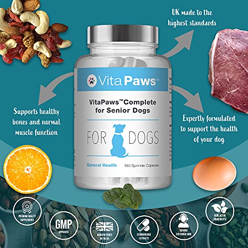 Multivitamins for Senior Dogs | VitaPaws Complete | 180 Sprinkle Capsules Ideal for Fussy Pets | UK Manufactured - Image 3
