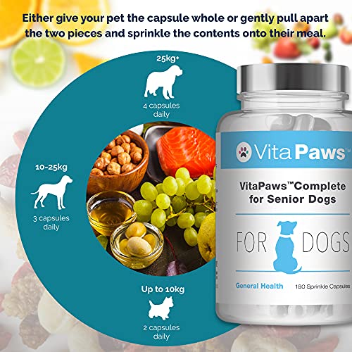 Multivitamins for Senior Dogs | VitaPaws Complete | 180 Sprinkle Capsules Ideal for Fussy Pets | UK Manufactured - Image 5