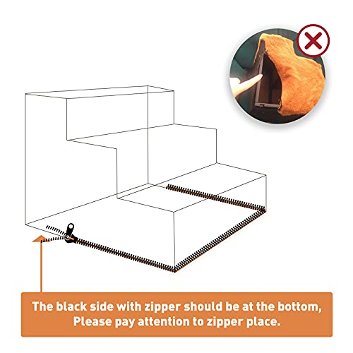 NAMSAN Dog Steps Cat Stairs Easy Assembly Pet Stairs with Washable Plush Cover for Sofa Bed, 42 x 40 x 31cm - Image 4